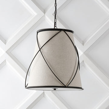 Milo 19" Rustic Farmhouse Iron LED Pendant - JONATHAN Y